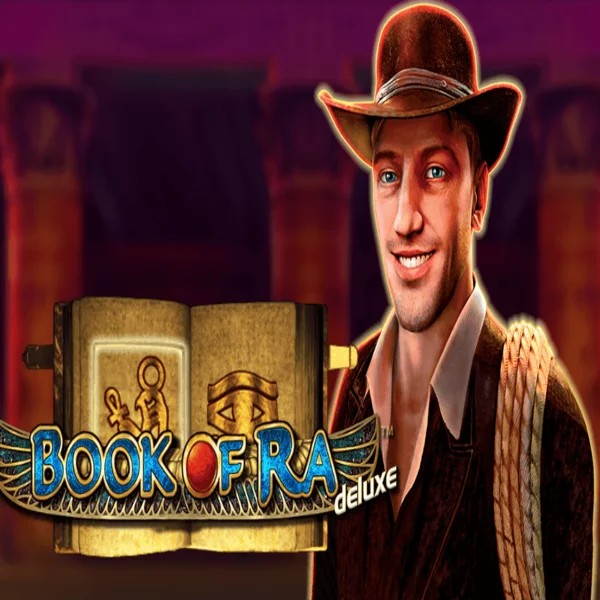 Book of Ra Deluxe slot icon by Novomatic, available at SlotsPalace Casino