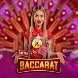 Mega Baccarat online game logo by Pragmatic Play on armand.gr